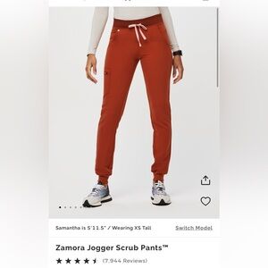 Zamora Jogger Scrub Pants in Rust by FIGS